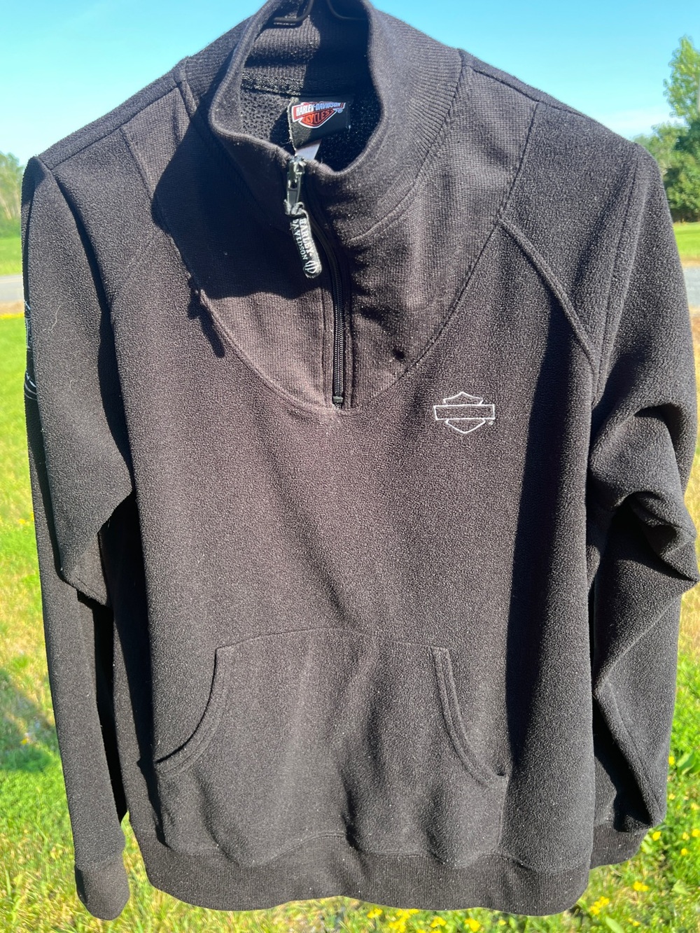 Harley-Davidson Black Quarter-Zip Pullover Sweater M